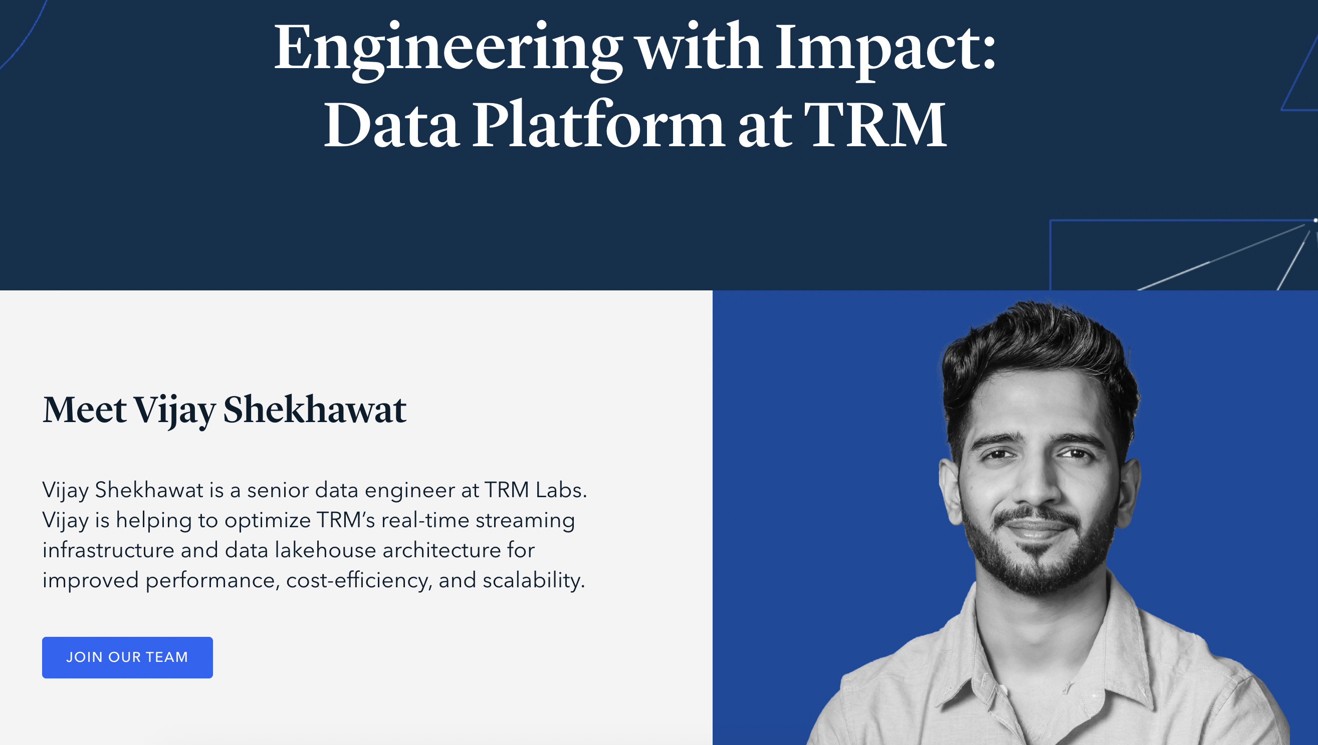 Engineering with Impact: Data Platform at TRM, Meet Vijay Shekhawat